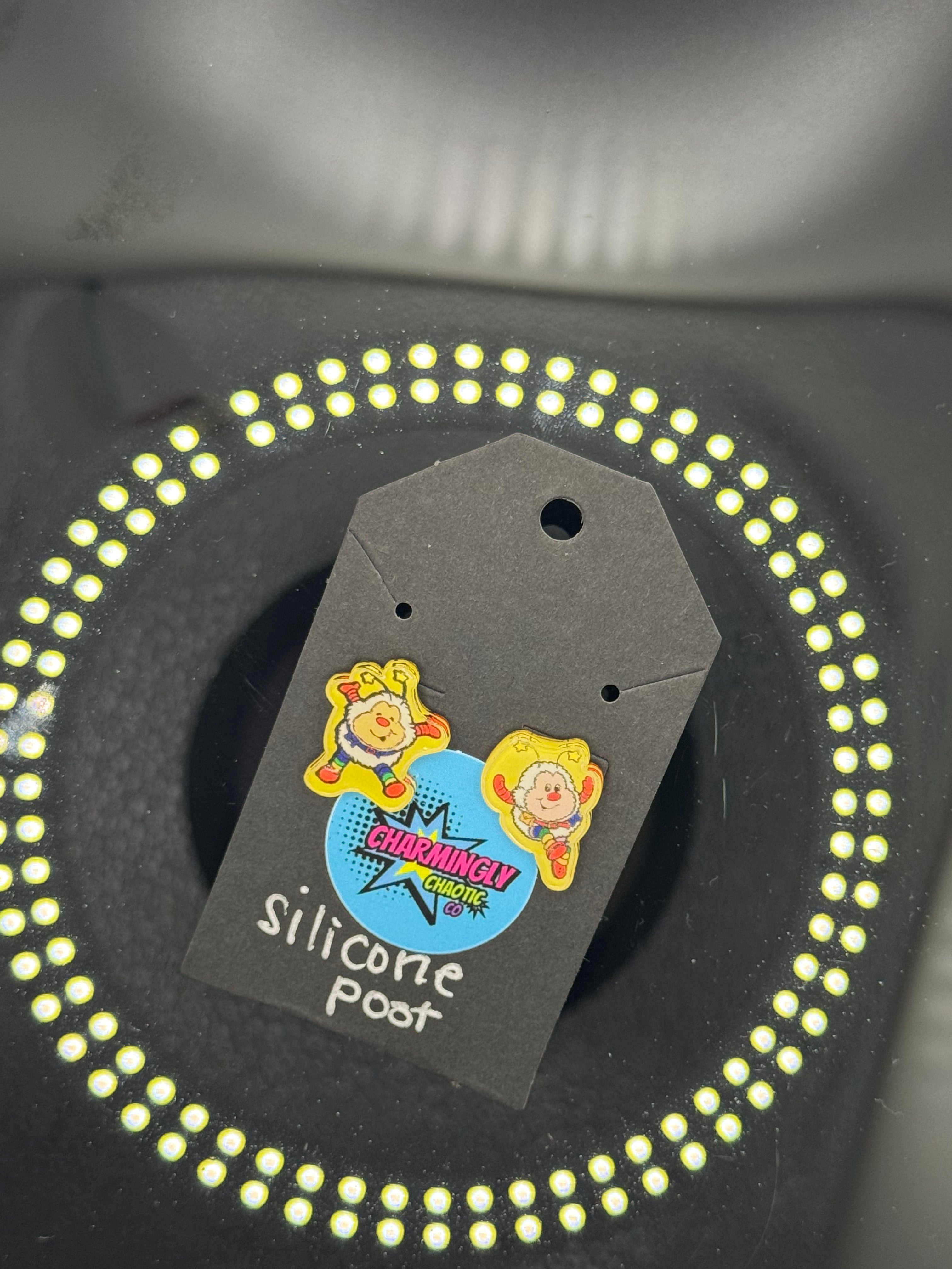Rainbow Sidekick inspired silicone stud earrings